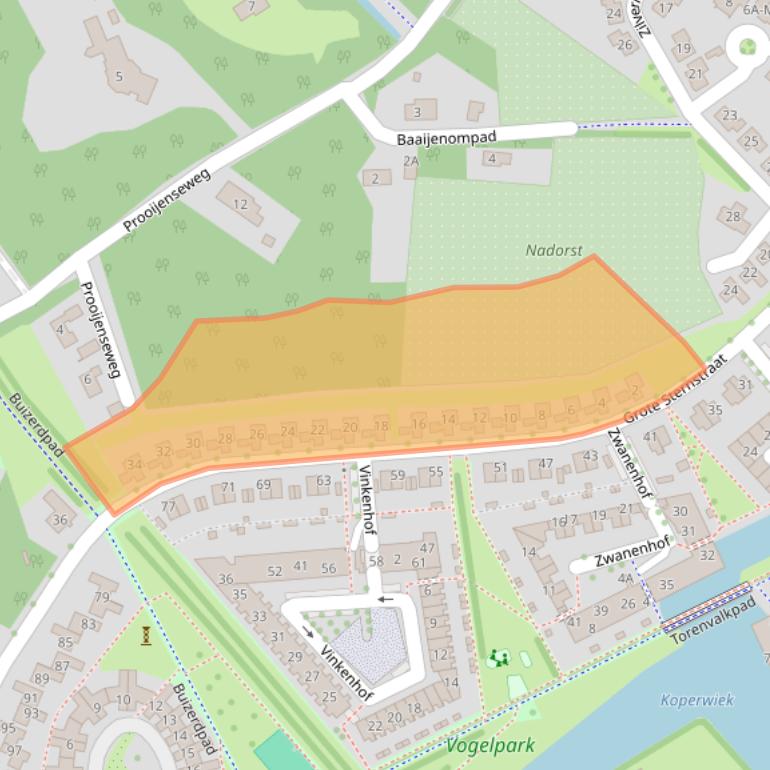 Kaart van postcodegebied 4332DS.