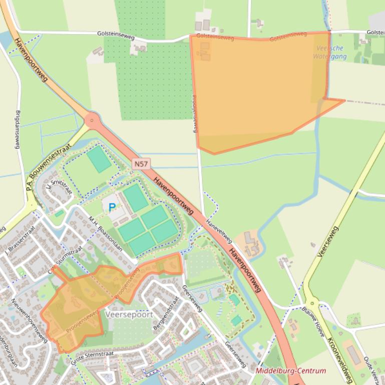 Kaart van postcodegebied 4332RD.