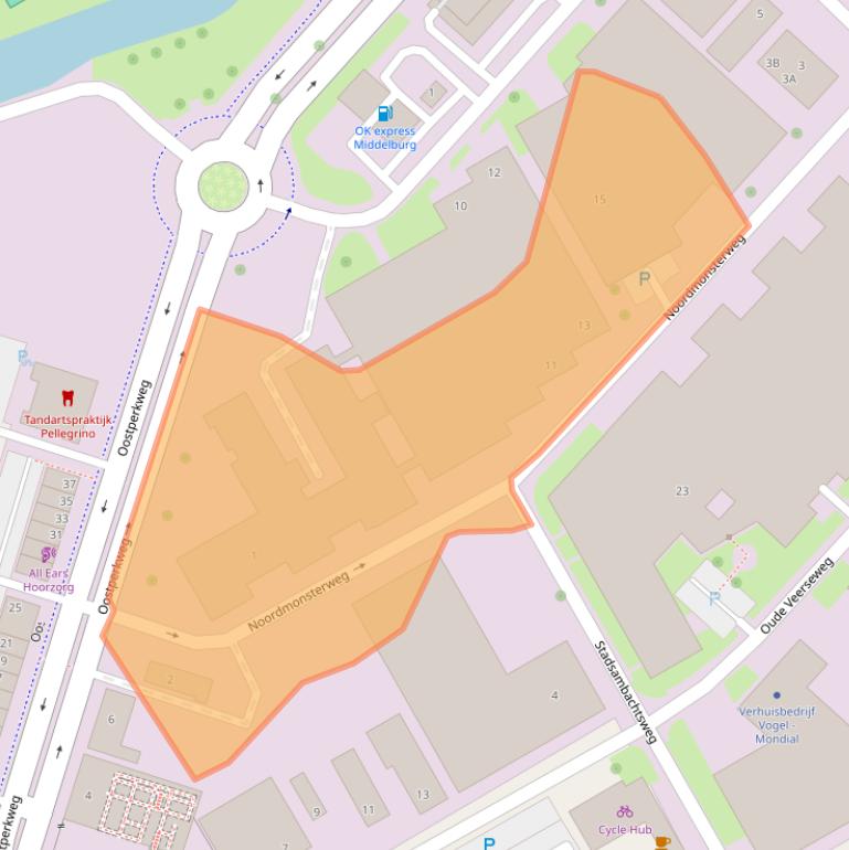 Kaart van postcodegebied 4332SC.