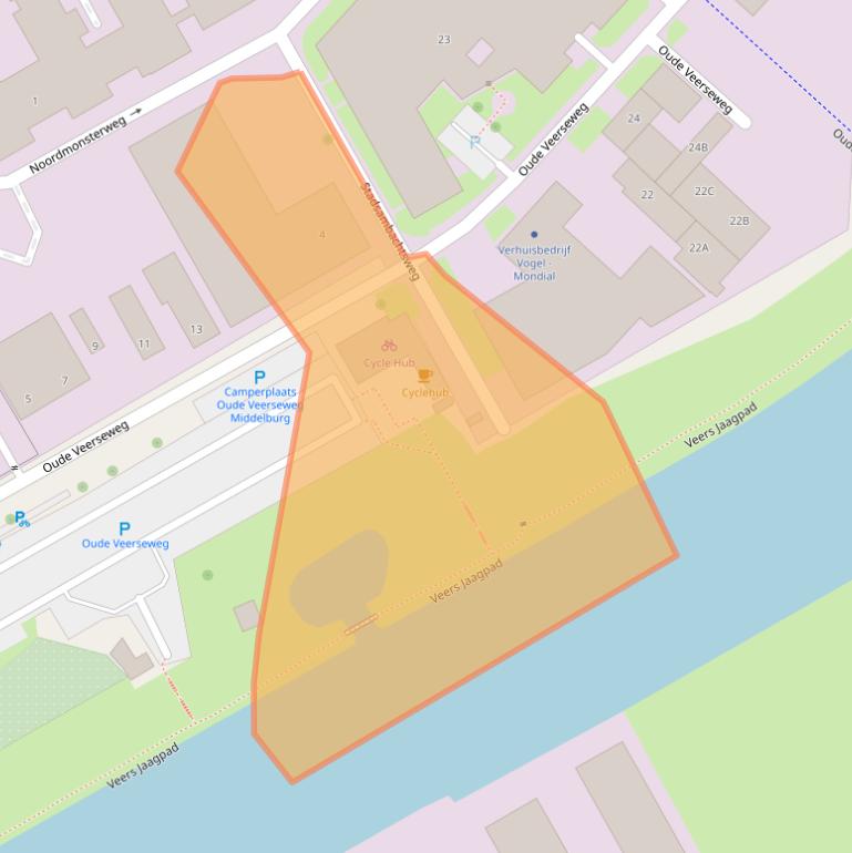 Kaart van postcodegebied 4332SE.