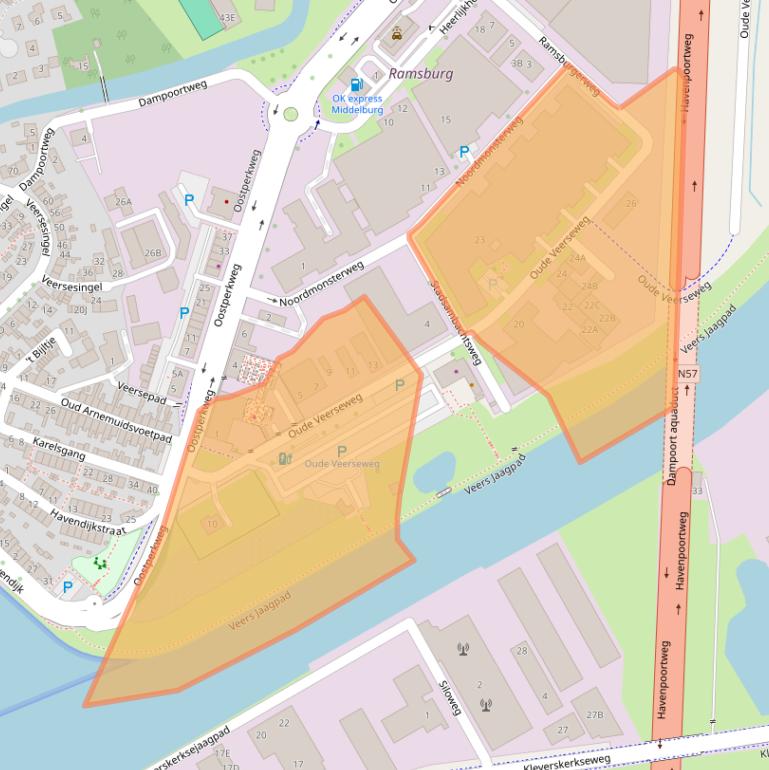 Kaart van postcodegebied 4332SH.