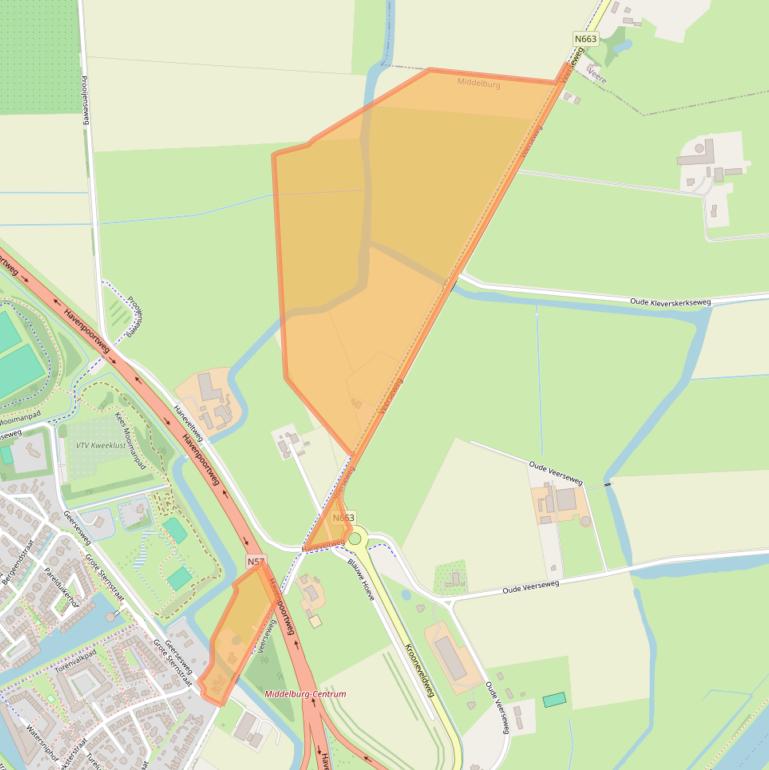 Kaart van postcodegebied 4332SK.