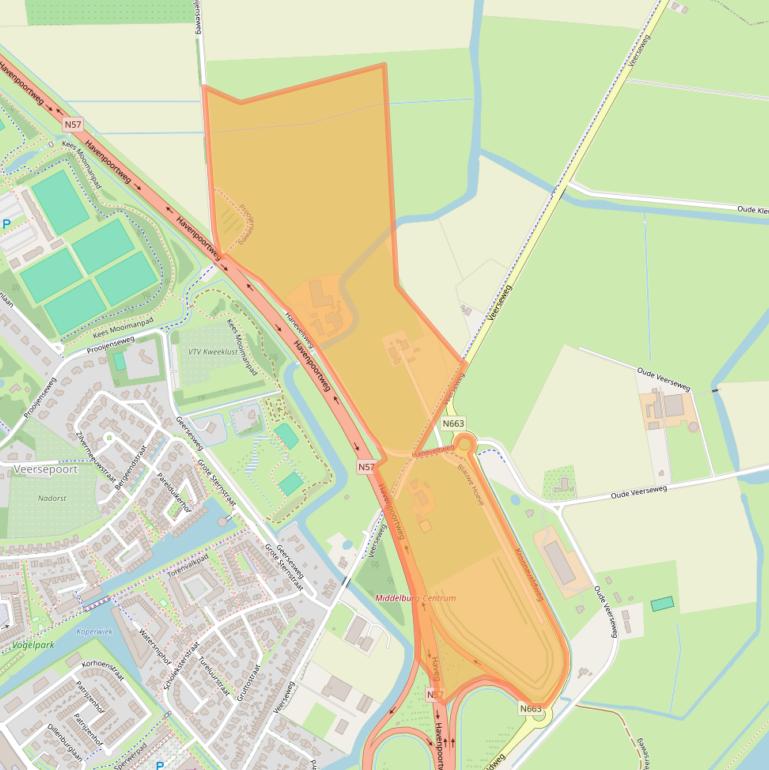 Kaart van postcodegebied 4332SM.