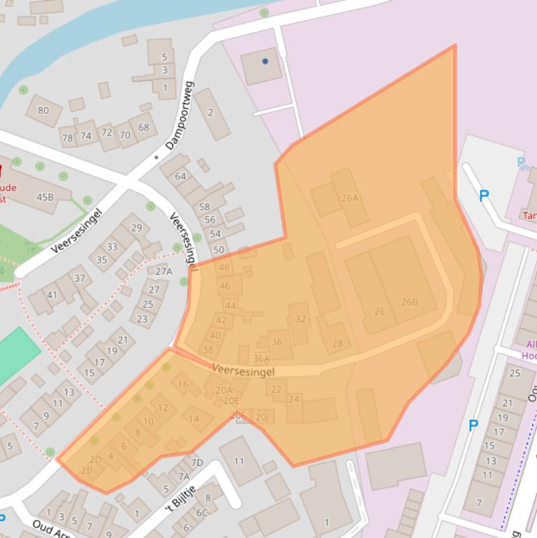 Kaart van postcodegebied 4332TB.