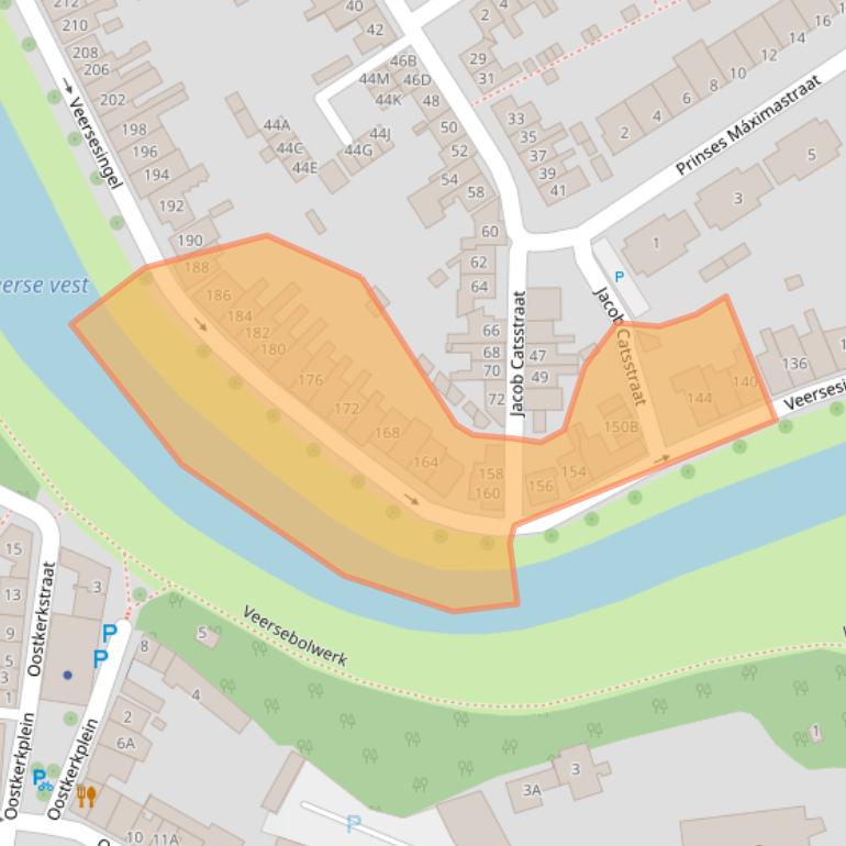 Kaart van postcodegebied 4332TE.