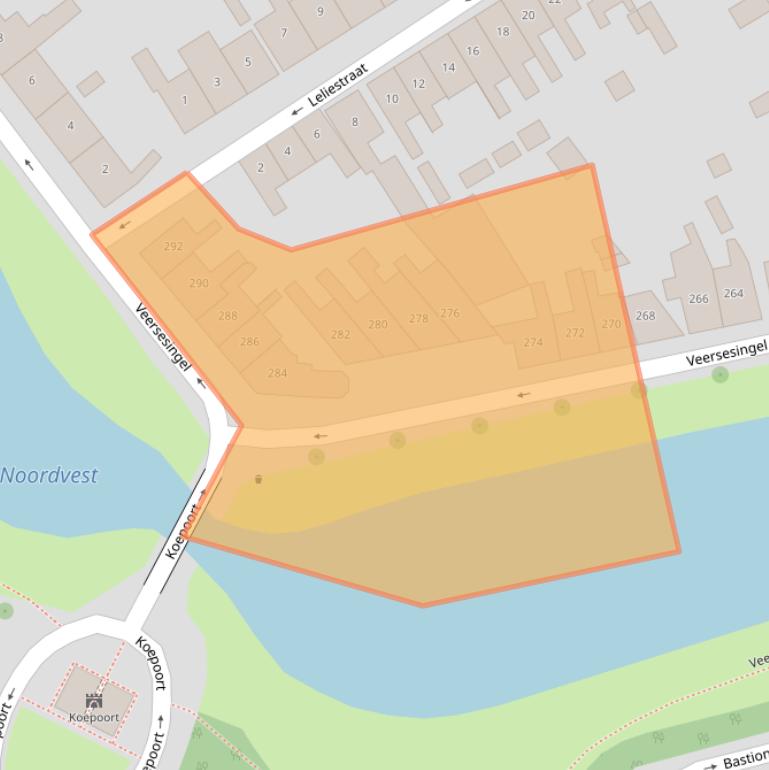 Kaart van postcodegebied 4332TJ.