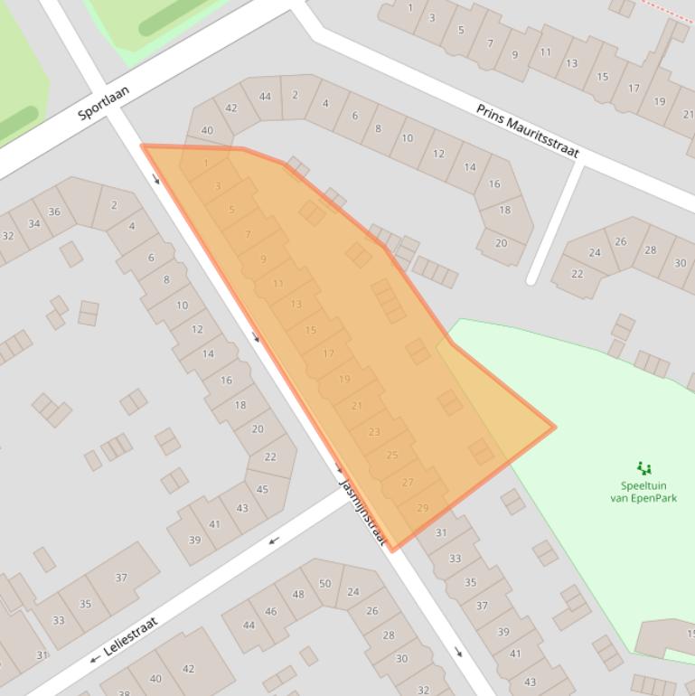 Kaart van postcodegebied 4332TP.