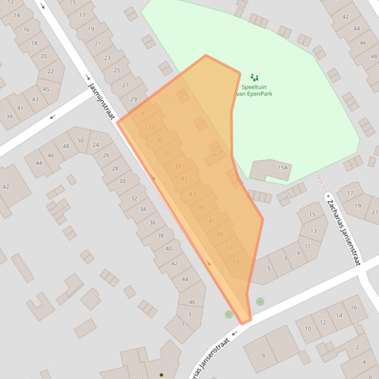 Kaart van postcodegebied 4332TR.