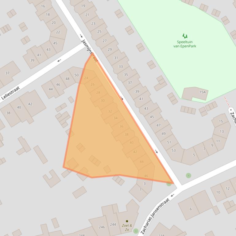 Kaart van postcodegebied 4332TT.