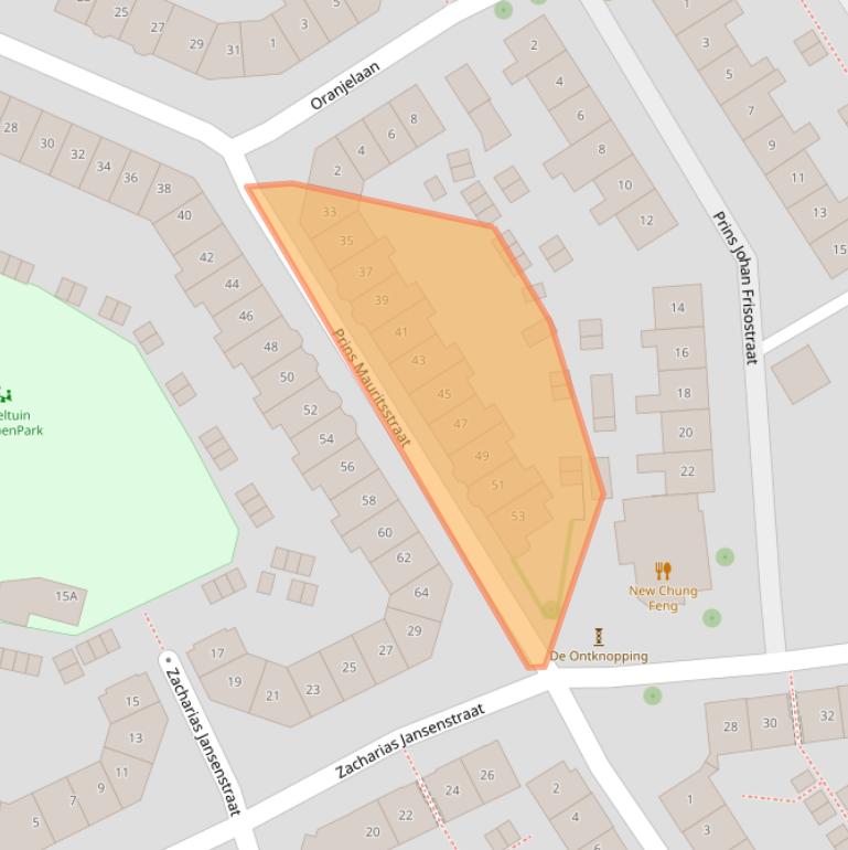 Kaart van postcodegebied 4332TW.