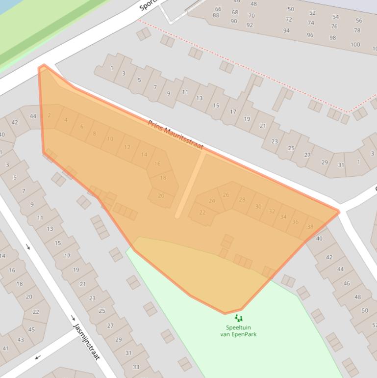 Kaart van postcodegebied 4332TX.