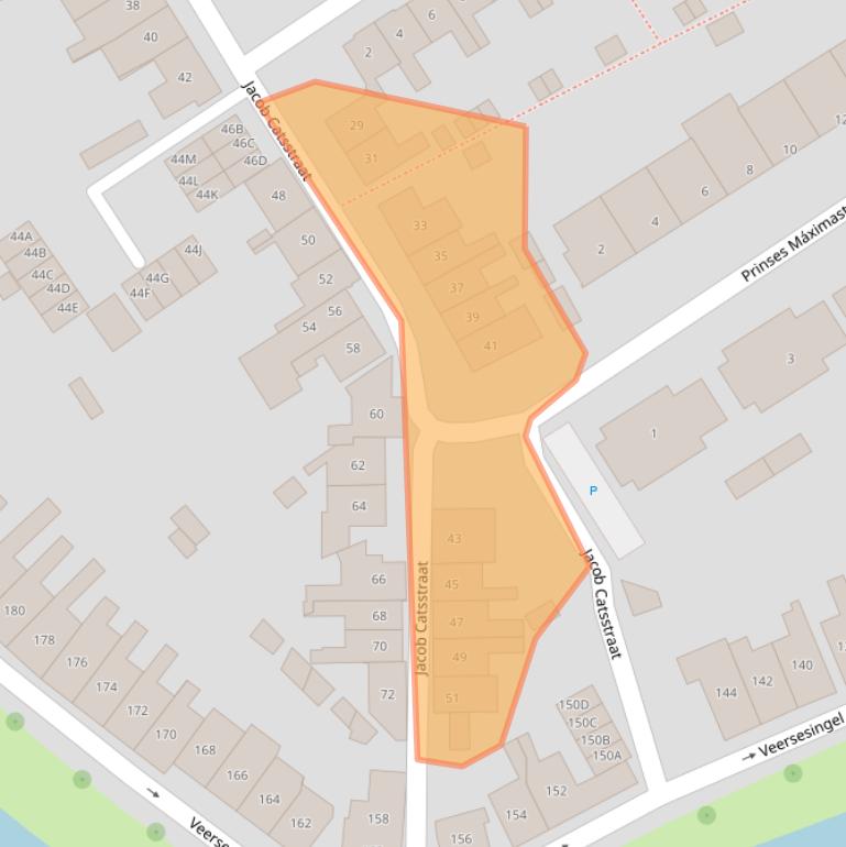 Kaart van postcodegebied 4332VJ.