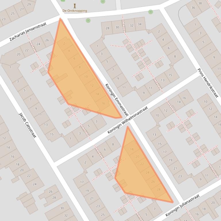 Kaart van postcodegebied 4332VP.