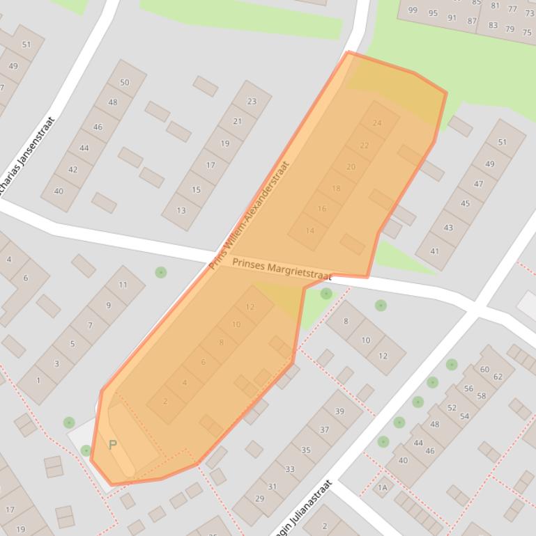 Kaart van postcodegebied 4332VV.