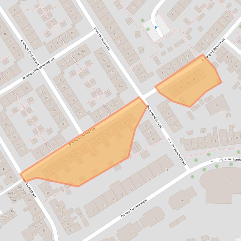 Kaart van postcodegebied 4332VZ.