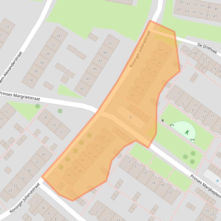 Kaart van postcodegebied 4332XA.