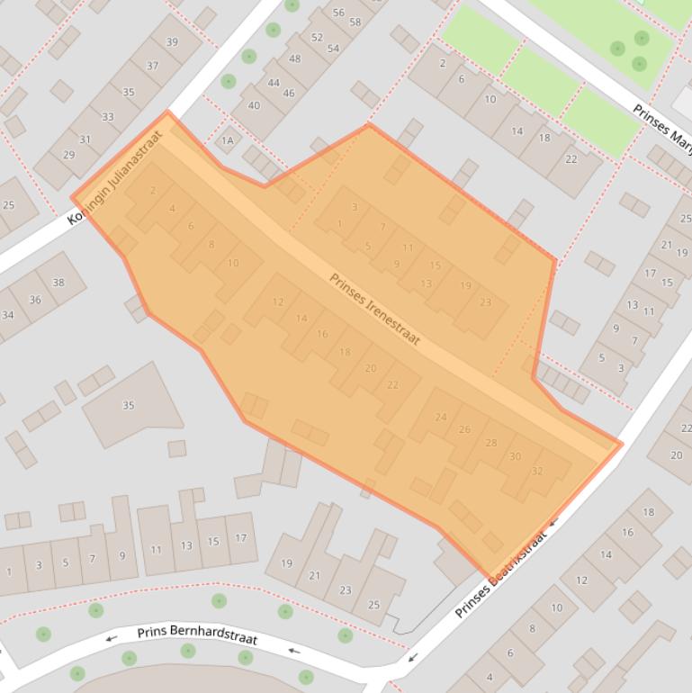 Kaart van postcodegebied 4332XE.