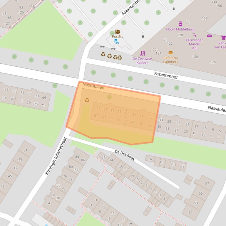 Kaart van postcodegebied 4332XN.