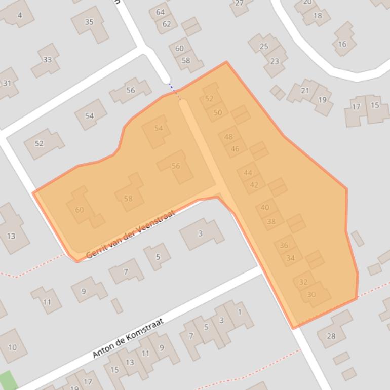 Kaart van postcodegebied 4333AV.