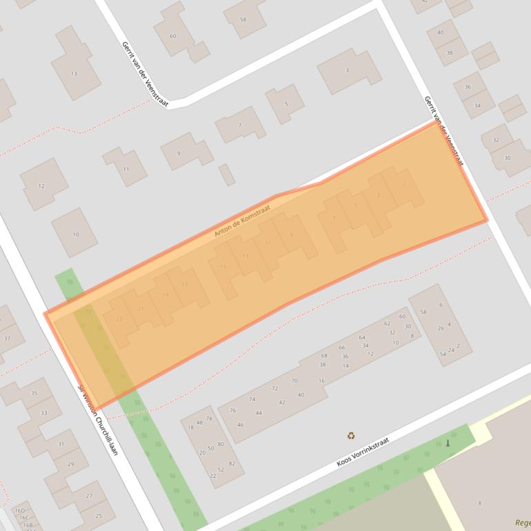 Kaart van postcodegebied 4333AX.