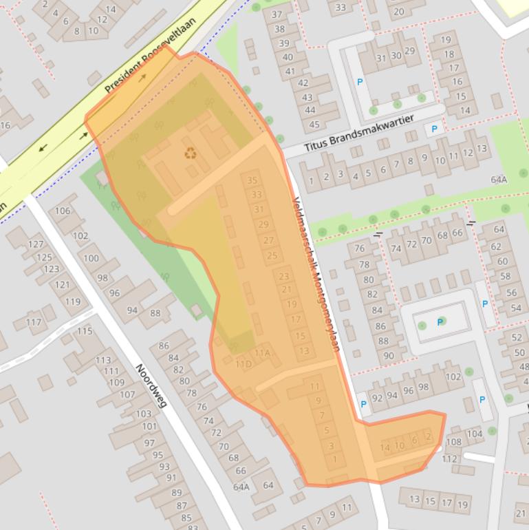 Kaart van postcodegebied 4333BN.