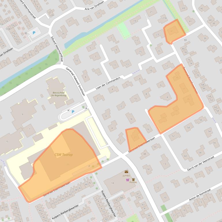 Kaart van postcodegebied 4333BP.