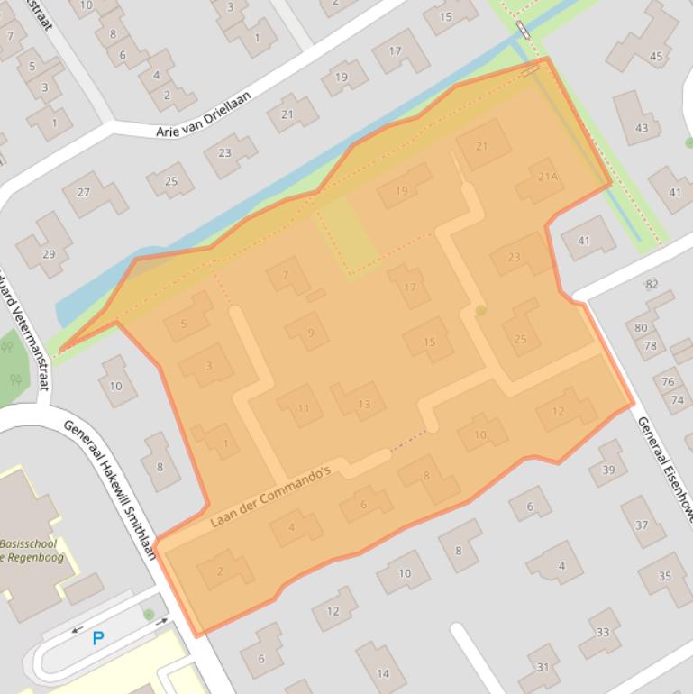 Kaart van postcodegebied 4333BV.