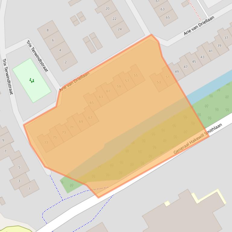 Kaart van postcodegebied 4333CC.