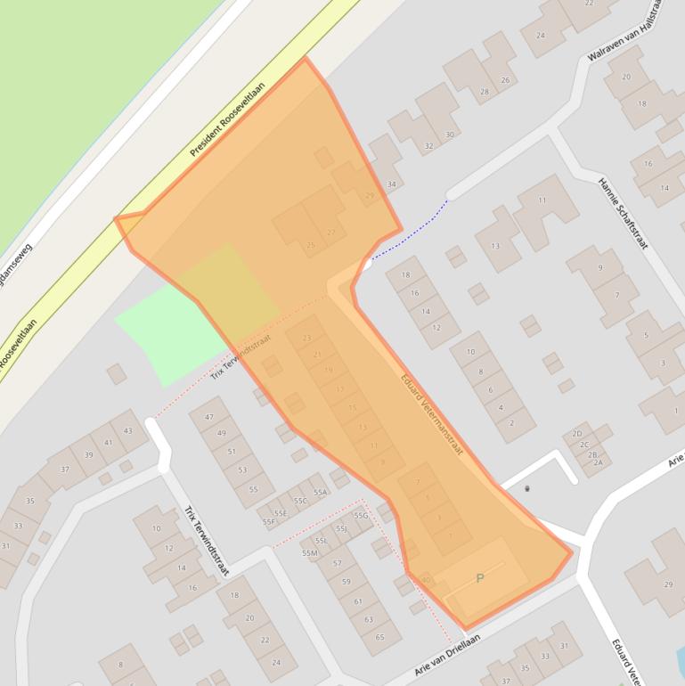 Kaart van postcodegebied 4333CJ.