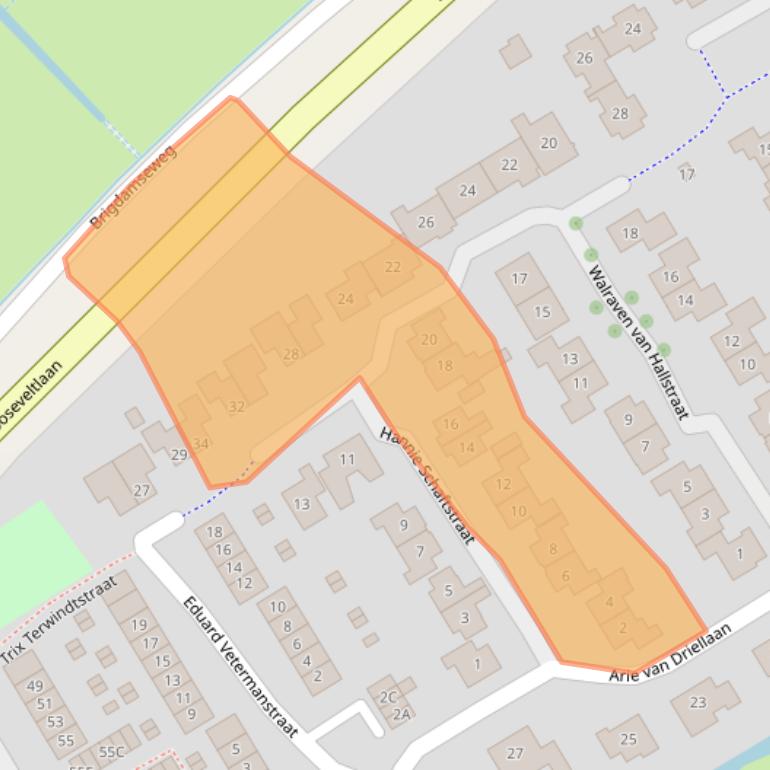 Kaart van postcodegebied 4333CK.