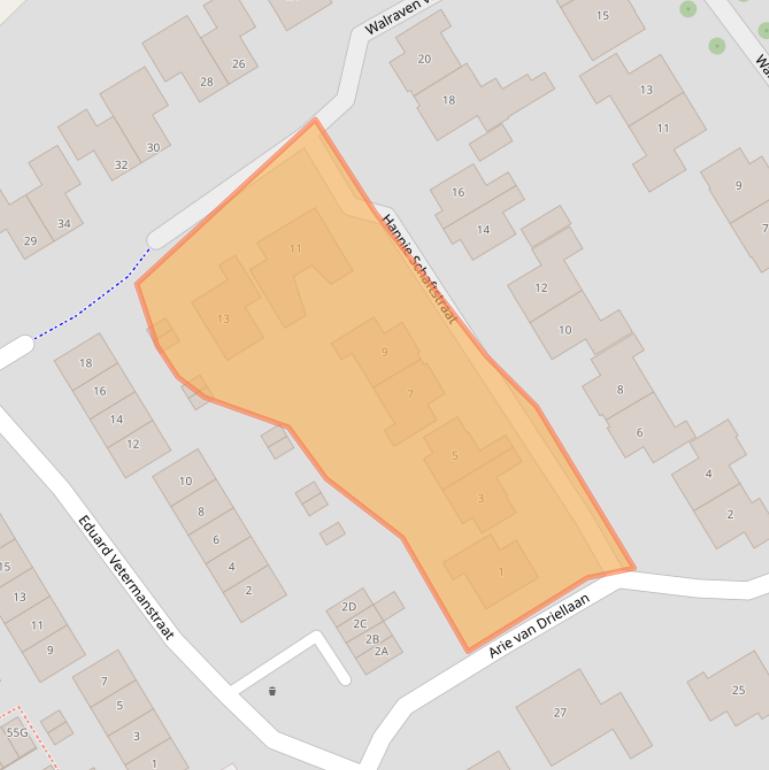 Kaart van postcodegebied 4333CL.