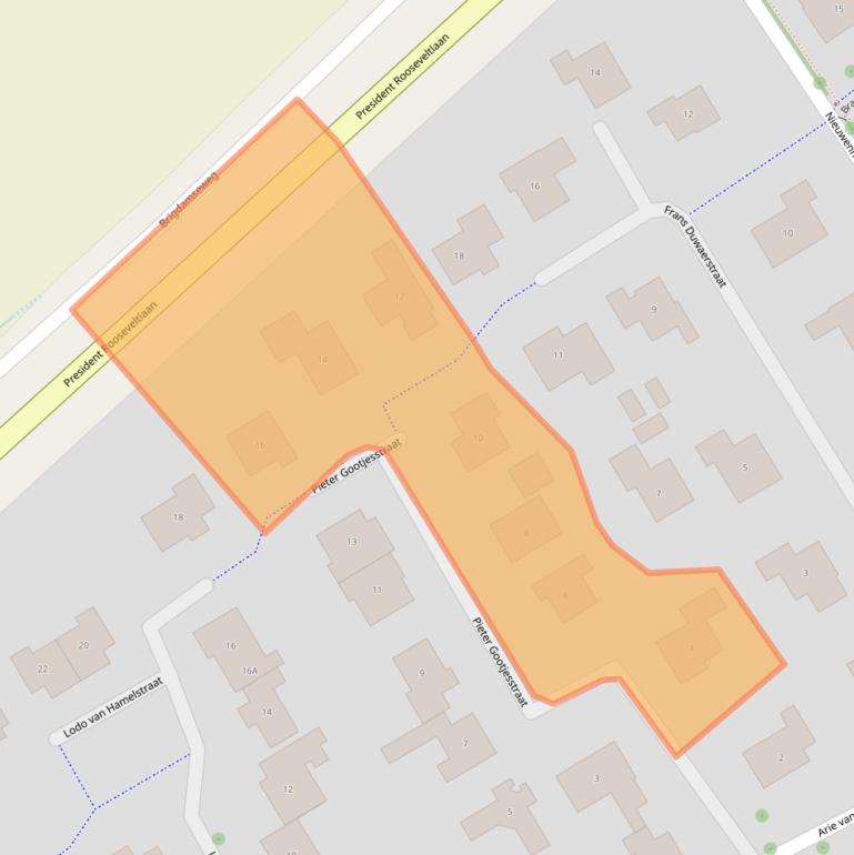 Kaart van postcodegebied 4333CS.