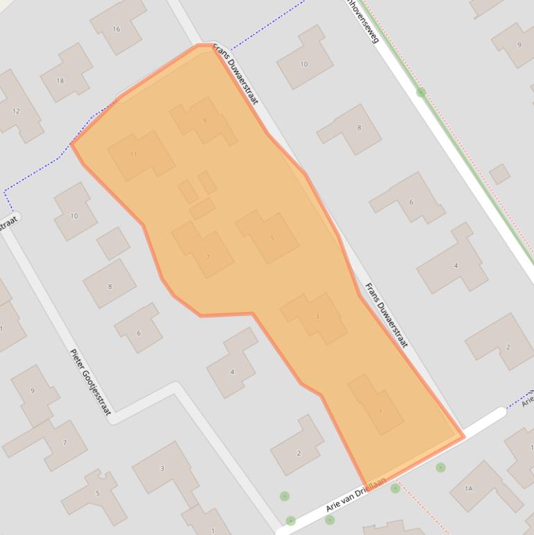 Kaart van postcodegebied 4333CW.