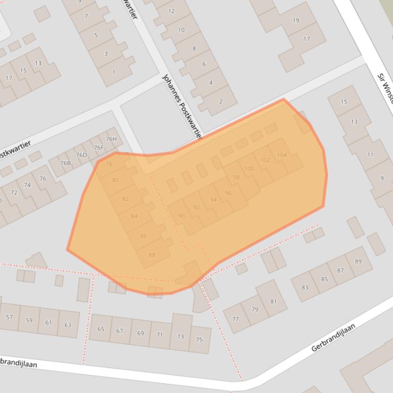 Kaart van postcodegebied 4333EH.