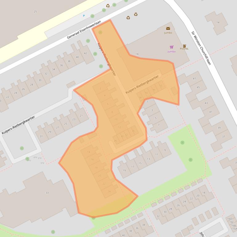 Kaart van postcodegebied 4333EL.