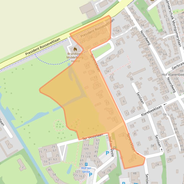 Kaart van postcodegebied 4333HC.