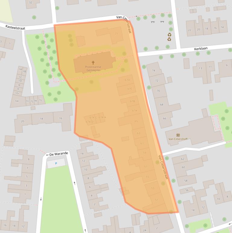 Kaart van postcodegebied 4333KV.