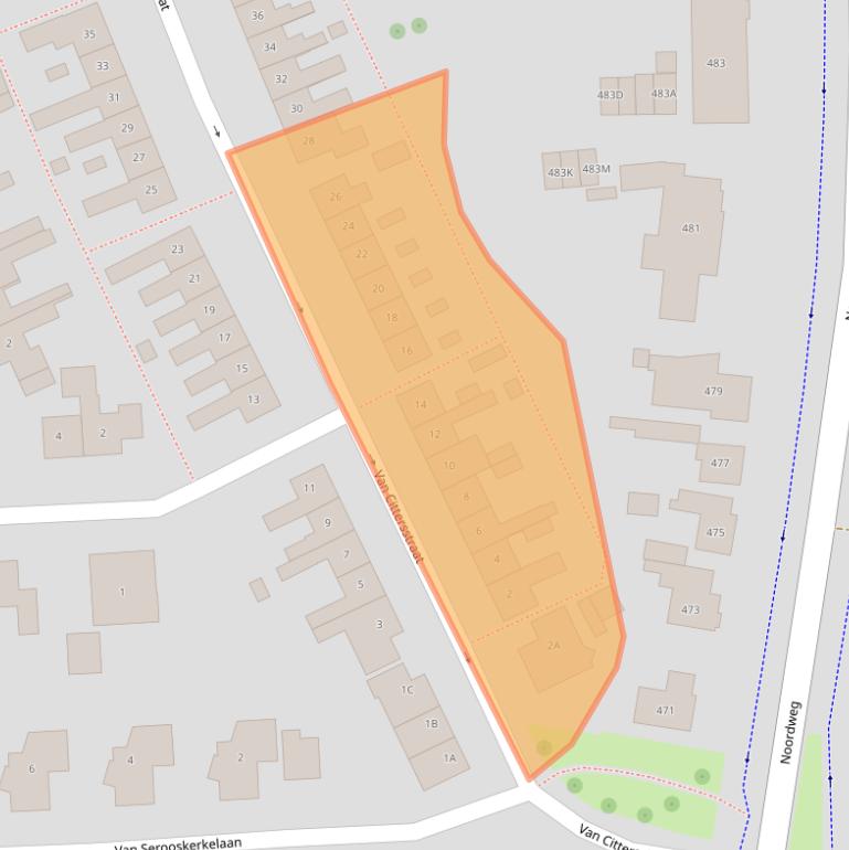 Kaart van postcodegebied 4333KW.