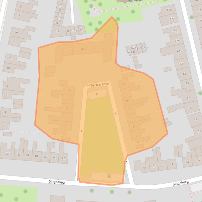 Kaart van postcodegebied 4333LD.