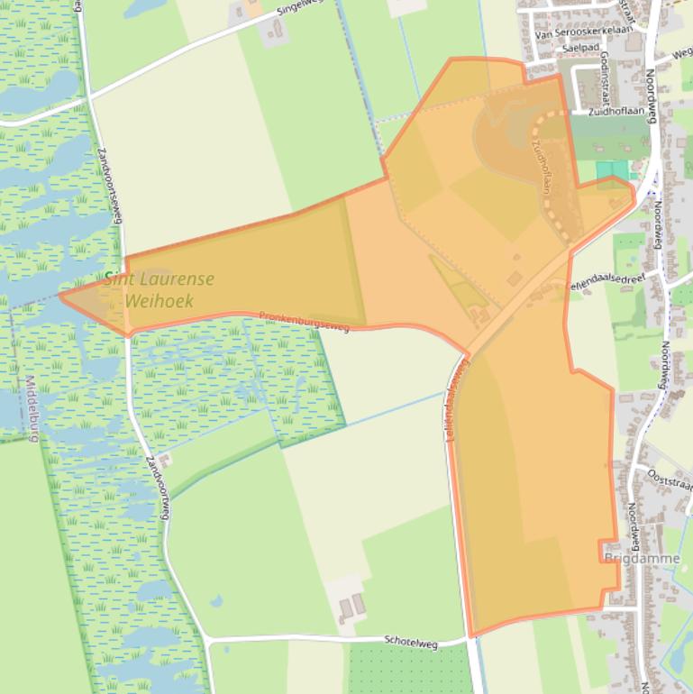 Kaart van postcodegebied 4333RC.