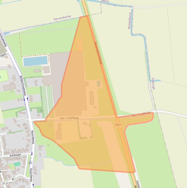 Kaart van postcodegebied 4333RE.