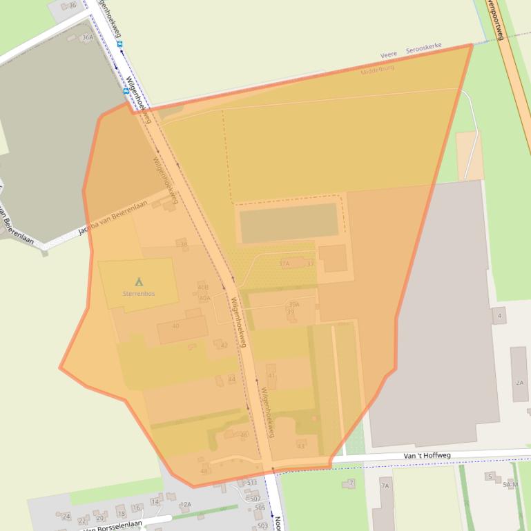 Kaart van postcodegebied 4333RG.