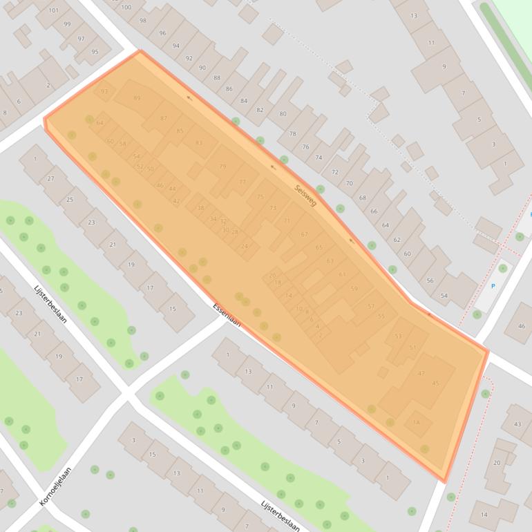 Kaart van postcodegebied 4334AE.