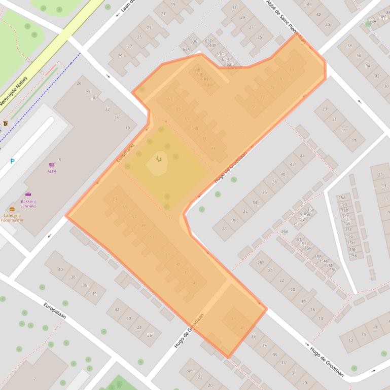 Kaart van postcodegebied 4334AT.