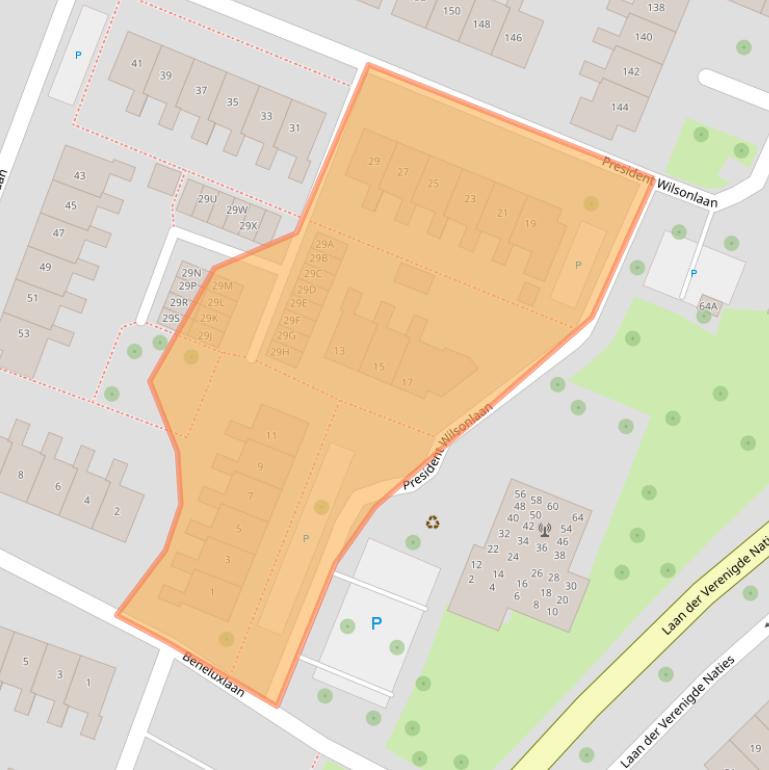 Kaart van postcodegebied 4334GA.