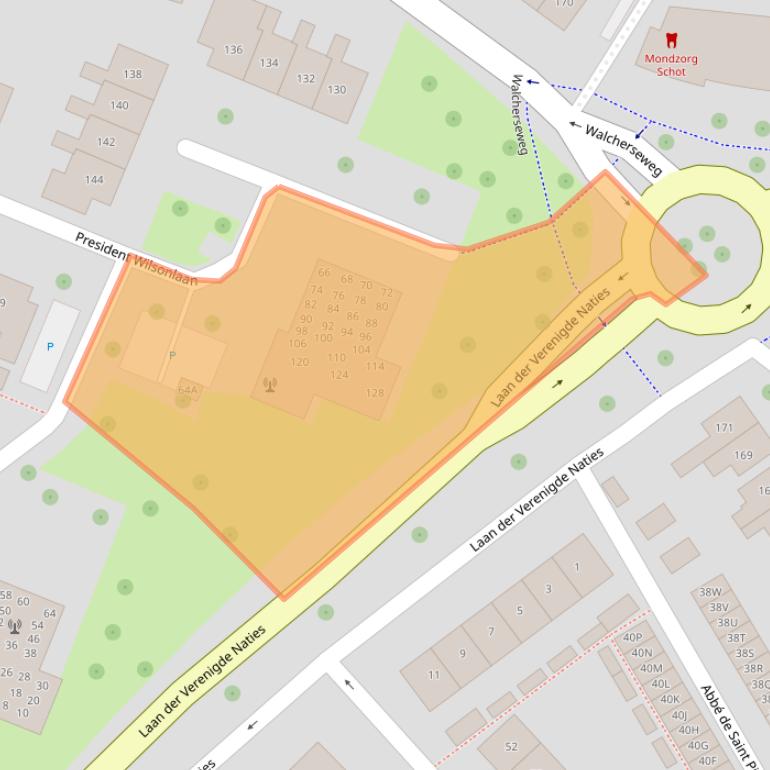 Kaart van postcodegebied 4334GD.