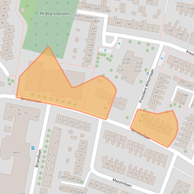 Kaart van postcodegebied 4334GJ.