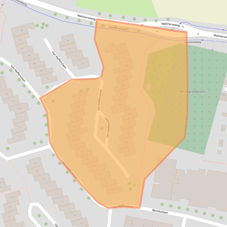 Kaart van postcodegebied 4334HJ.