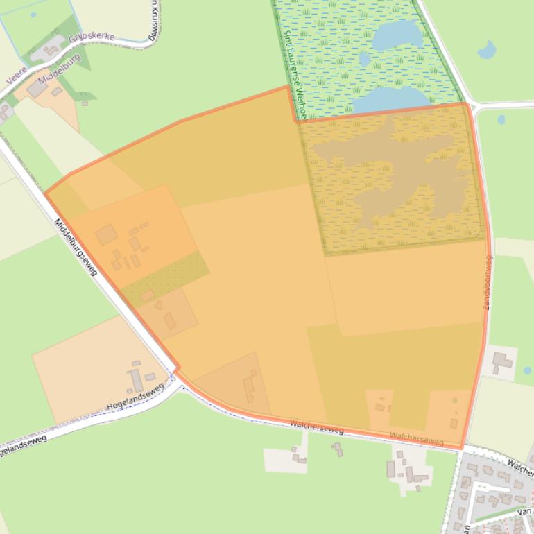 Kaart van postcodegebied 4334SJ.