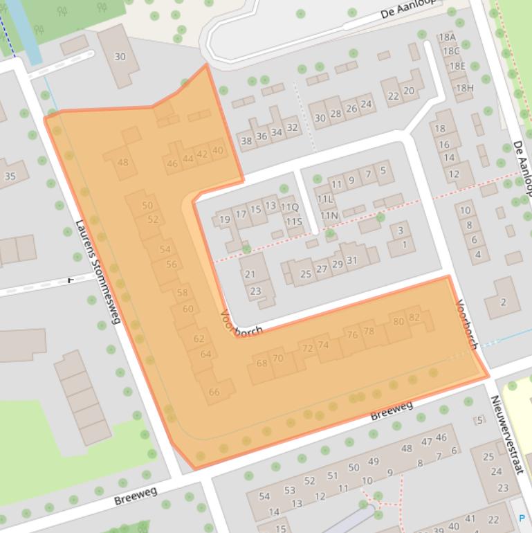 Kaart van postcodegebied 4335AW.